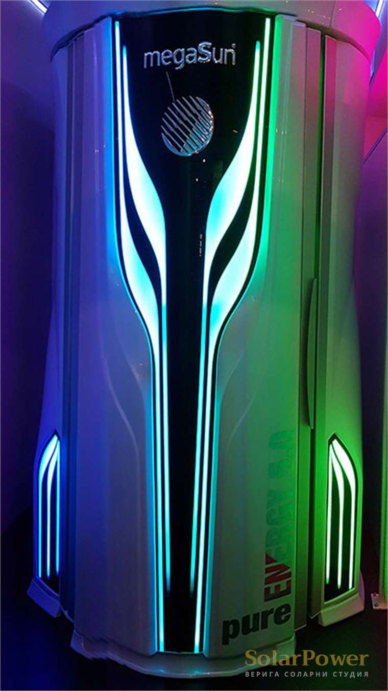 Соларно студио SolarPower Pulse Fitness & Spa Bulgaria - солариум megaSun Tower pureEnergy 5.0