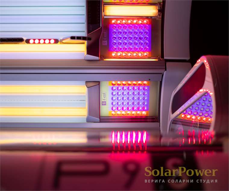 Иновационната LED-базирана система SunSphere на P9S излъчва само дължини на вълната, желани за красив загар и естествен тен