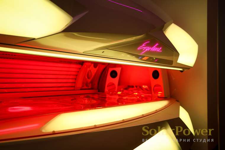 Соларно студио SolarPower София Център - Солариум Ergoline Prestige 1600 - музикална система с 3D звук